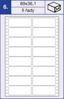 S&K Label etikety tabelační dvouřadé  89x36,1mm bílé