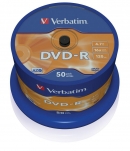 DVD -R  Verbatim 4,7 GB cake box 16x / 50 ks