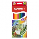 Pastelky akvarelové Kores 12 ks + štětec a ořezávátko